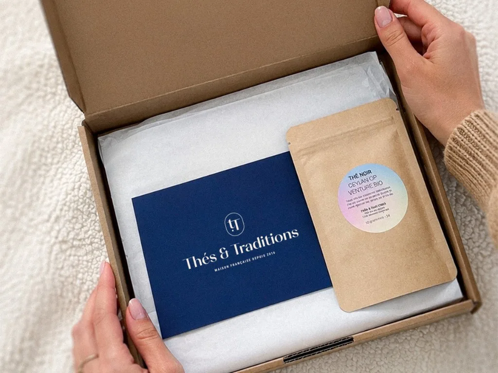 Coffret cadeau présenté en situation